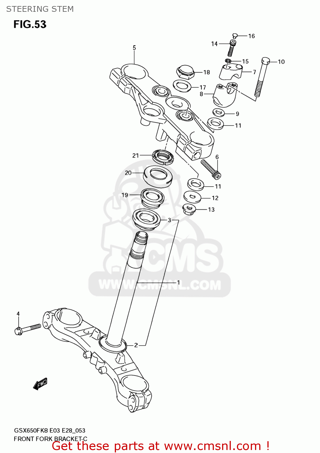 STEERING STEM GSX650F 2008 (K8) USA (E03)