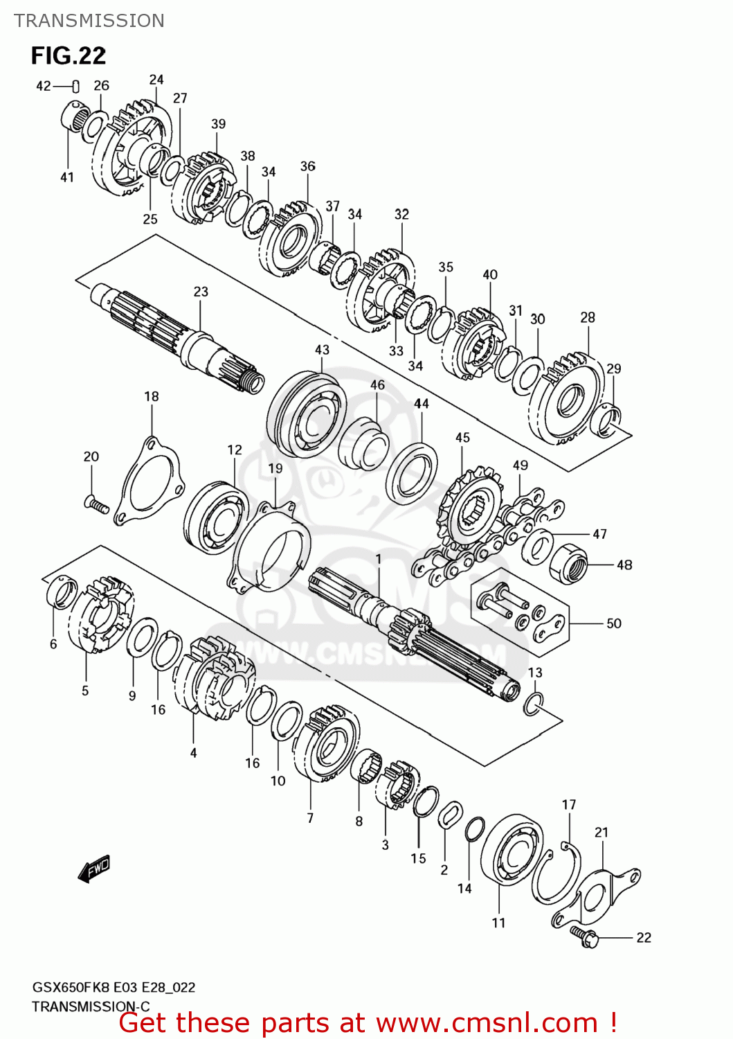 TRANSMISSION GSX650F 2008 (K8) USA (E03)
