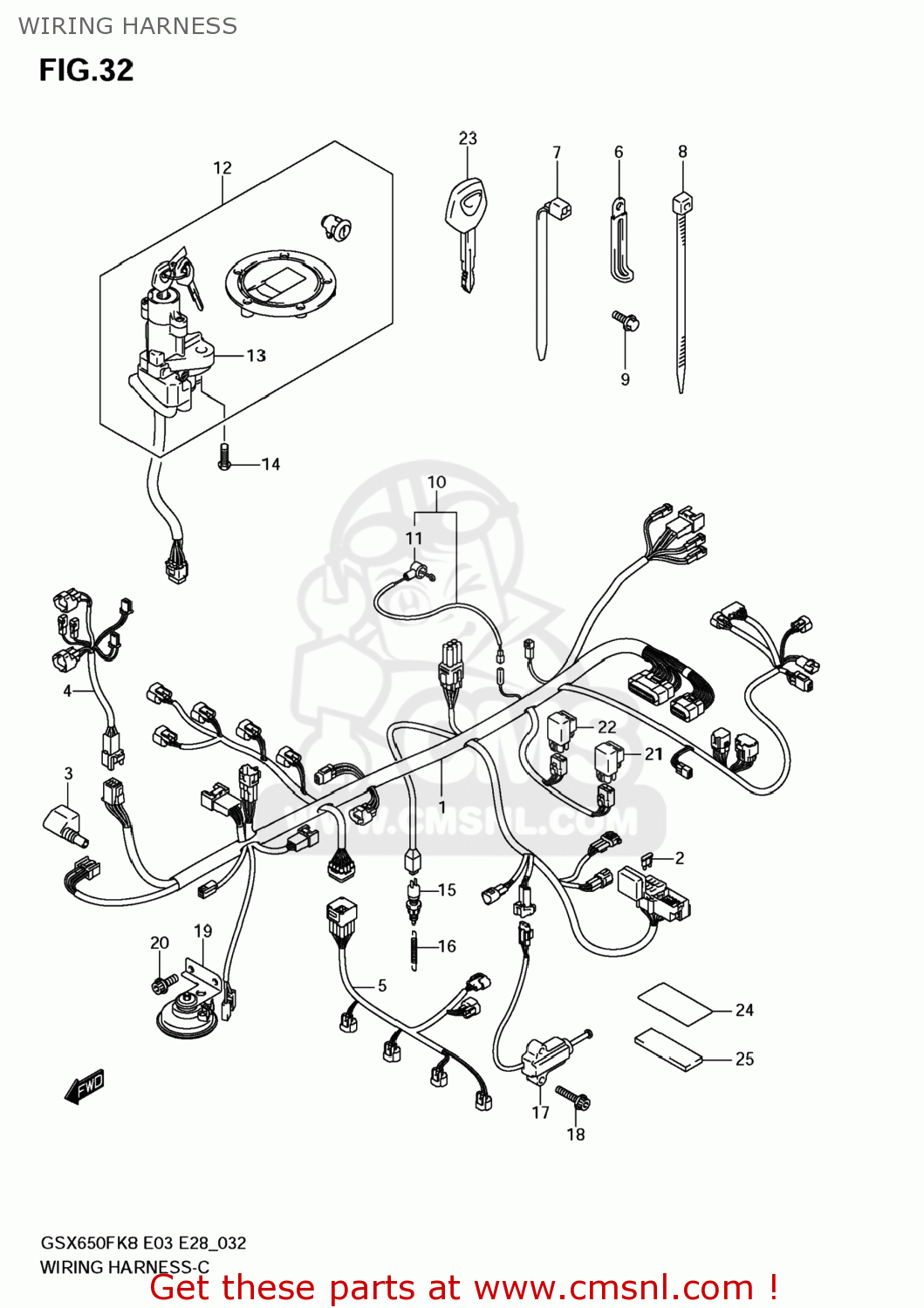 WIRING HARNESS GSX650F 2008 (K8) USA (E03)