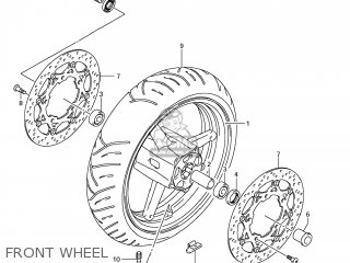 FRONT WHEEL - GSX650F 2008 (K8) USA (E03)