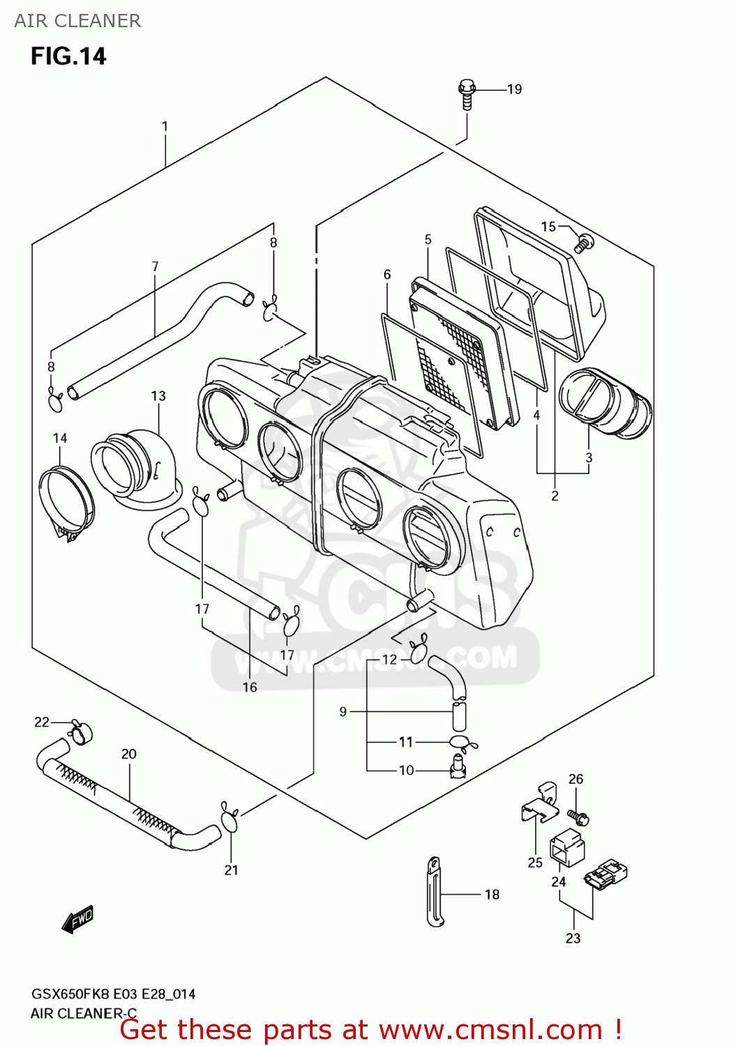 AIR CLEANER GSX650F 2009 (K9) USA (E03)