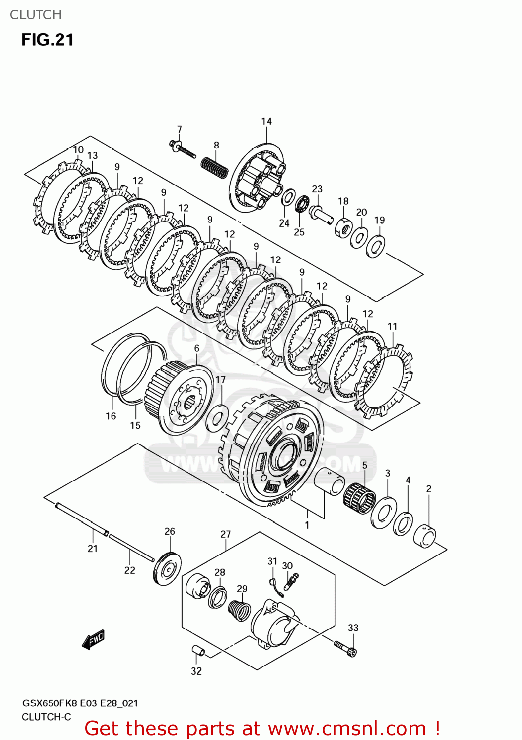 CLUTCH GSX650F 2009 (K9) USA (E03)