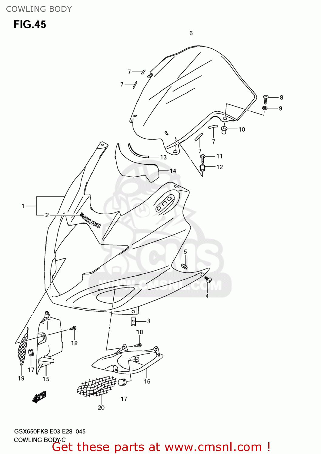 COWLING BODY GSX650F 2009 (K9) USA (E03)