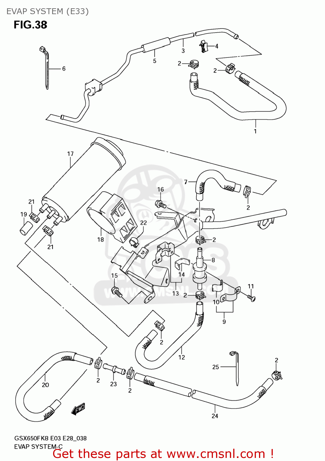 EVAP SYSTEM (E33) GSX650F 2009 (K9) USA (E03)