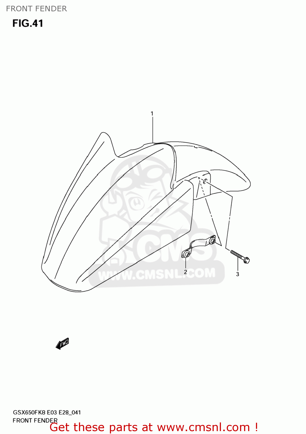 FRONT FENDER GSX650F 2009 (K9) USA (E03)