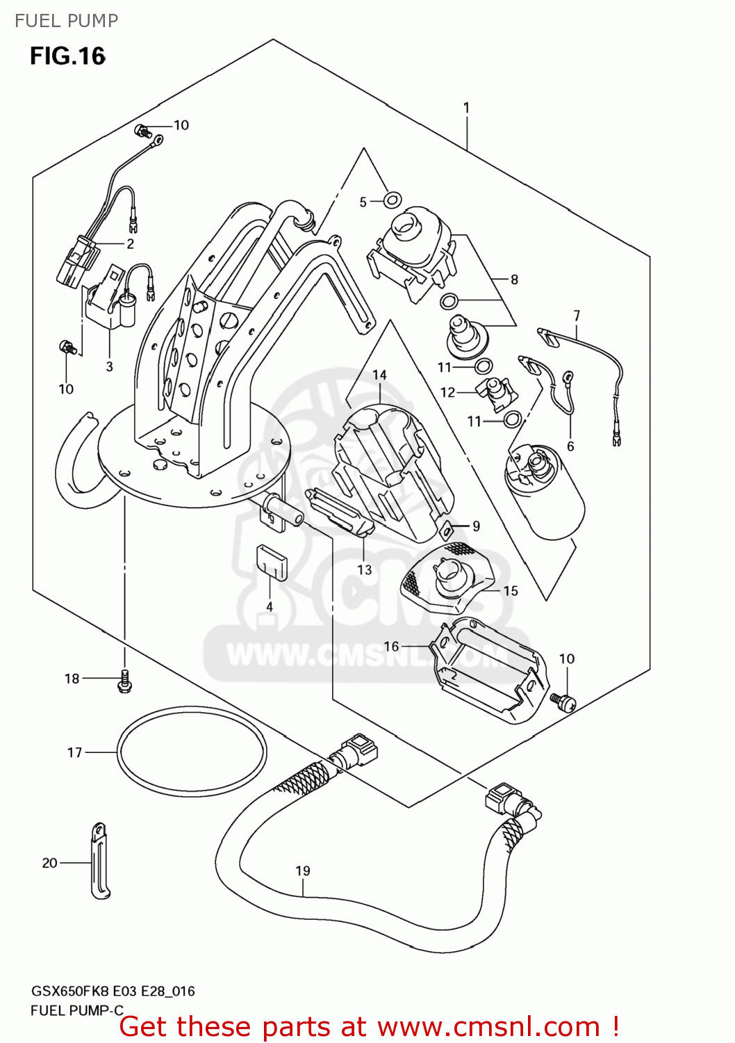 FUEL PUMP GSX650F 2009 (K9) USA (E03)