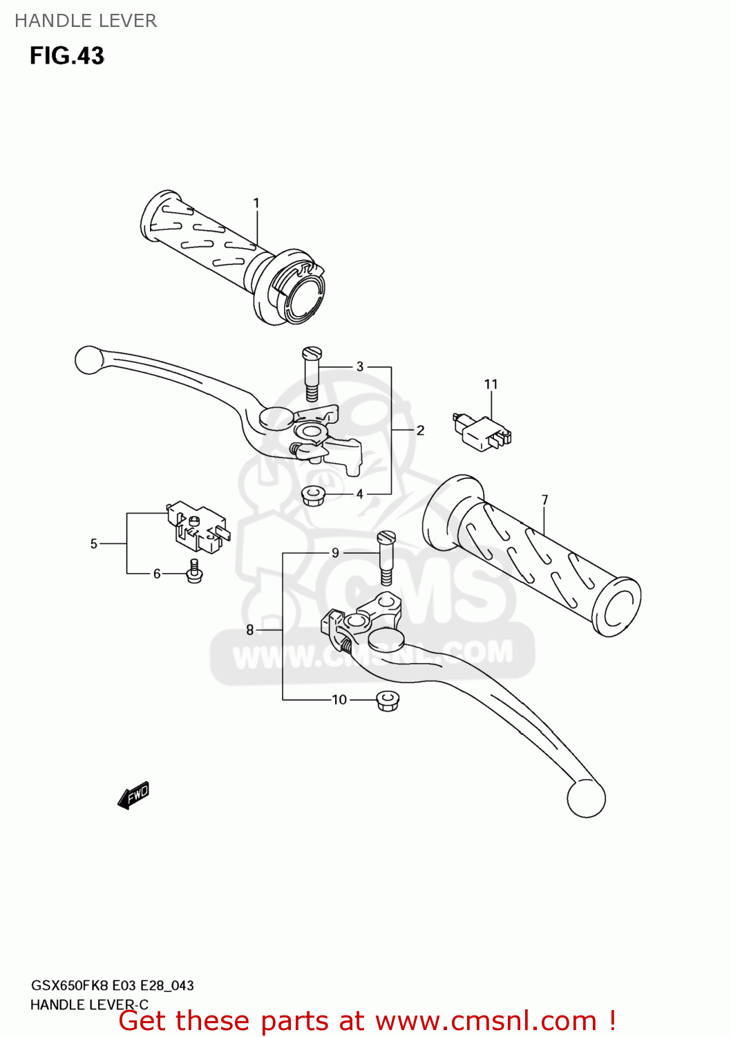 HANDLE LEVER GSX650F 2009 (K9) USA (E03)