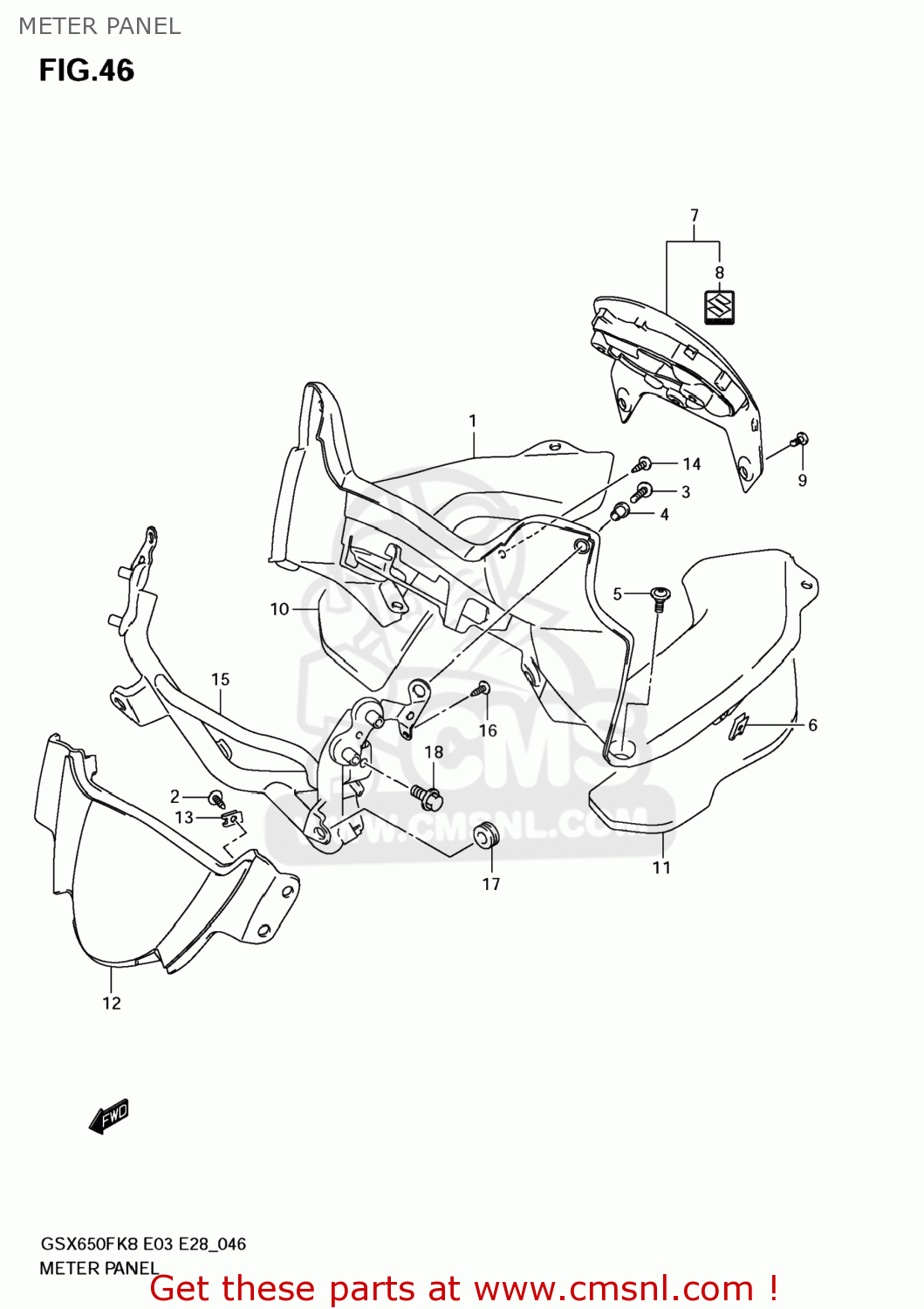 METER PANEL GSX650F 2009 (K9) USA (E03)