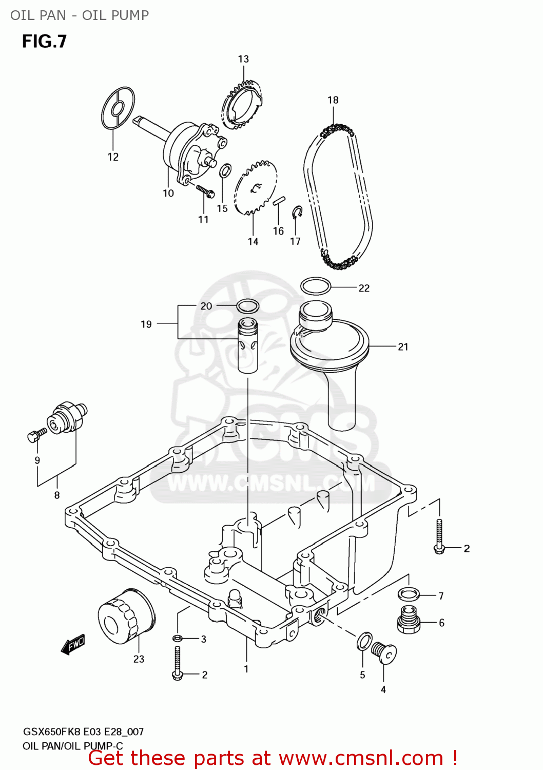 OIL PAN - OIL PUMP GSX650F 2009 (K9) USA (E03)
