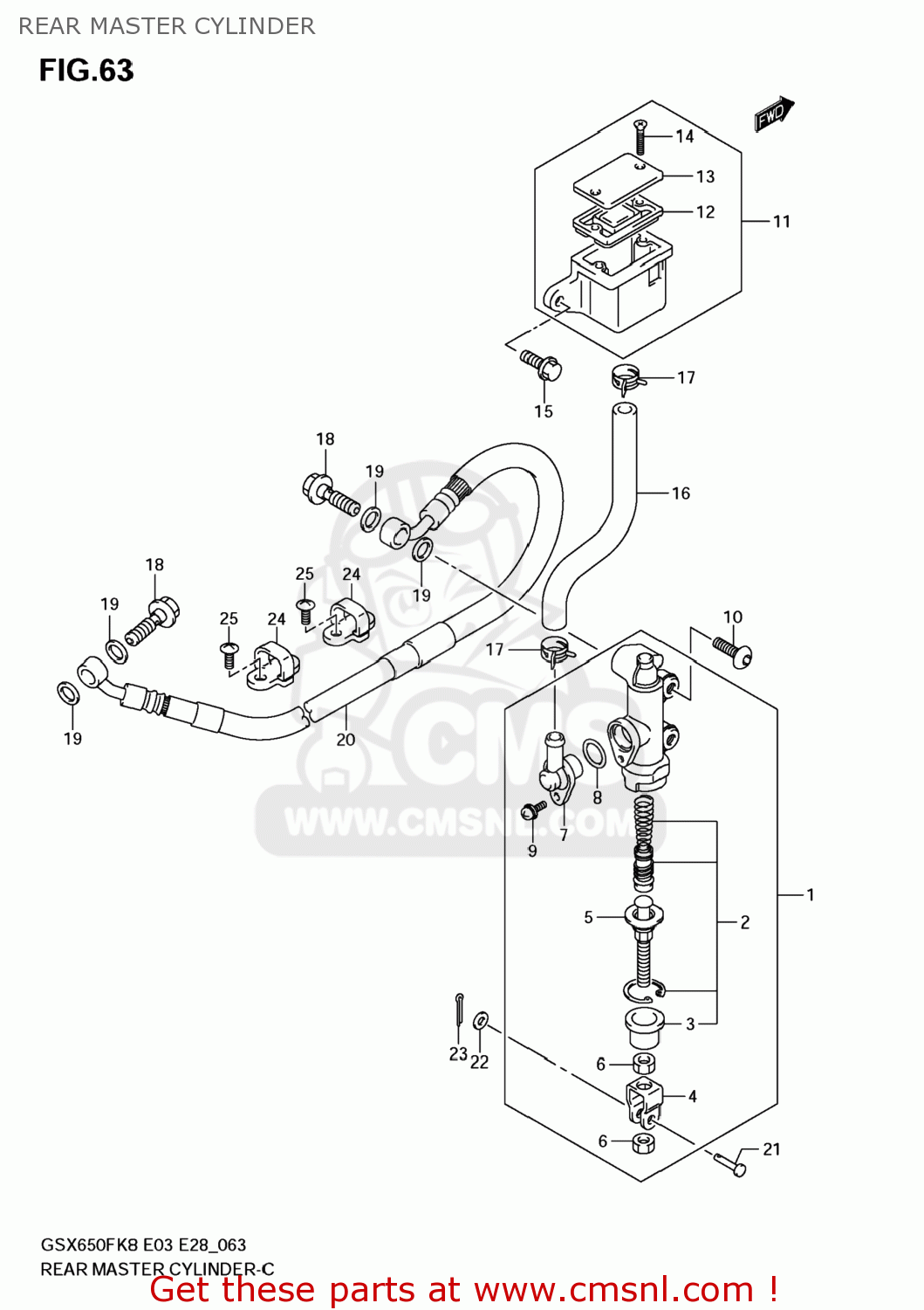 REAR MASTER CYLINDER GSX650F 2009 (K9) USA (E03)
