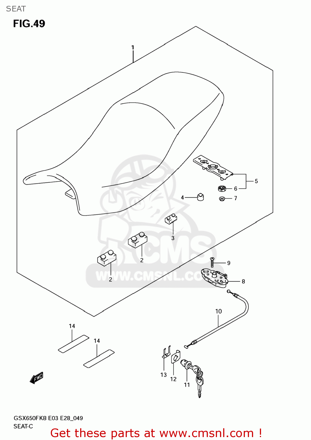SEAT GSX650F 2009 (K9) USA (E03)