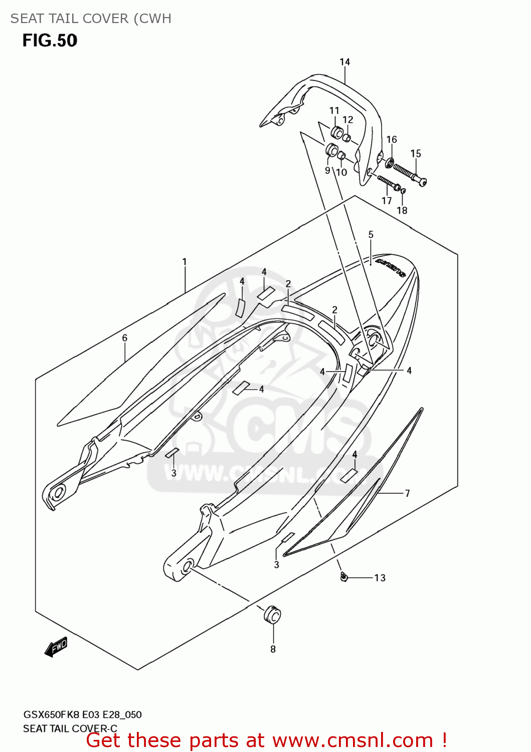 SEAT TAIL COVER (CWH GSX650F 2009 (K9) USA (E03)