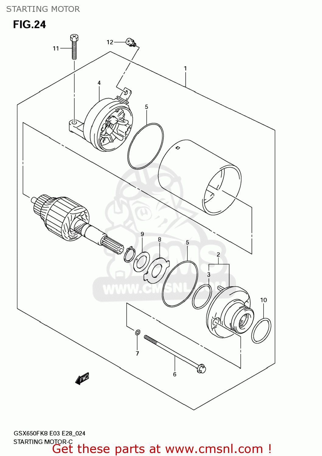 STARTING MOTOR GSX650F 2009 (K9) USA (E03)