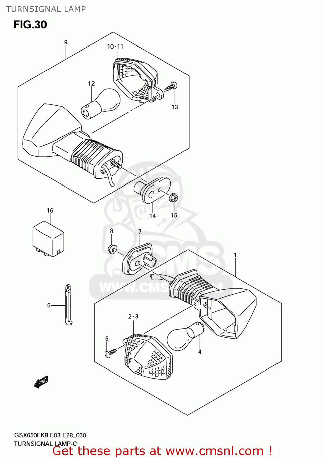 TURNSIGNAL LAMP GSX650F 2009 (K9) USA (E03)