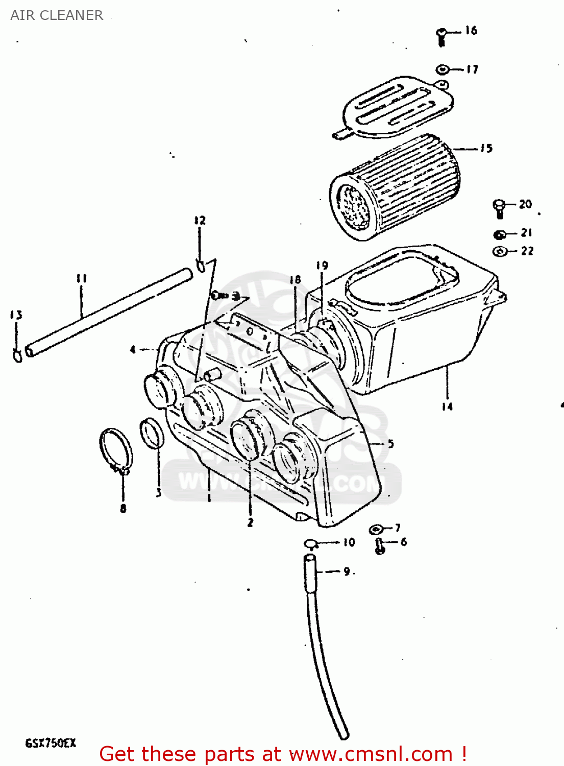 AIR CLEANER GSX750 1980 (T) (E01 E02 E06 E22 E24)