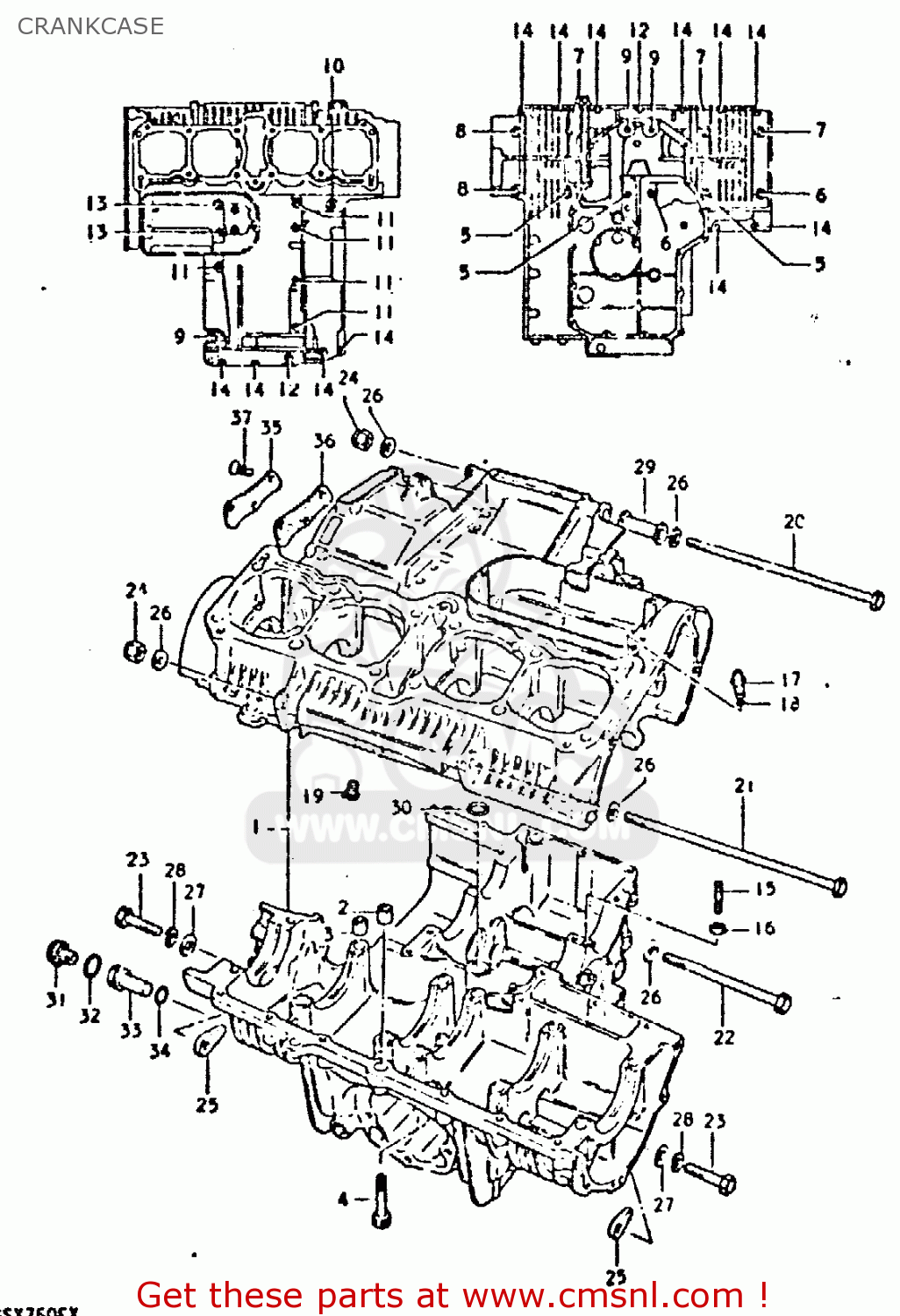 CRANKCASE GSX750 1980 (T) (E01 E02 E06 E22 E24)