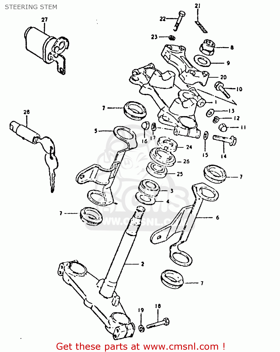 STEERING STEM GSX750 1980 (T) (E01 E02 E06 E22 E24)