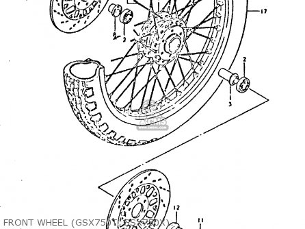 FRONT WHEEL (GSX750T, GSX750X) - GSX750 1980 (T) (E01 E02 E06 E22 E24)