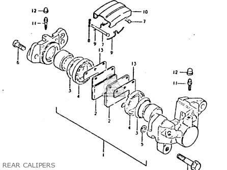 REAR CALIPERS - GSX750 1980 (T) (E01 E02 E06 E22 E24)