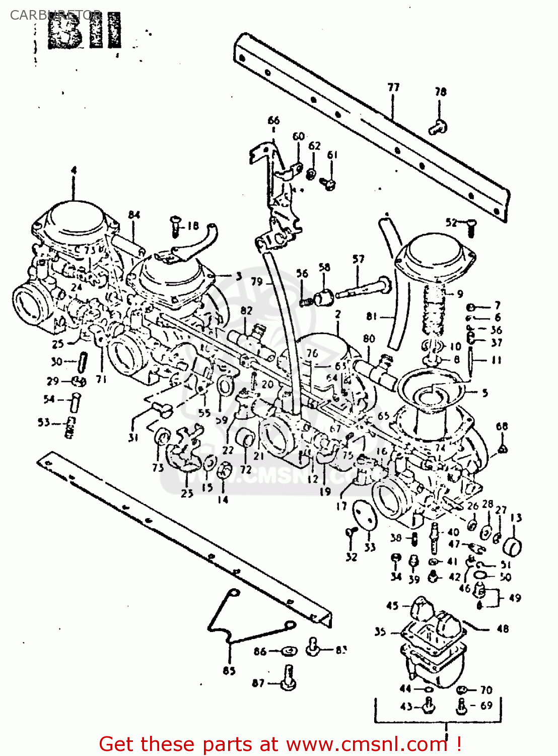 CARBURETOR GSX750 1981 (X) (E01 E02 E06 E22 E24)