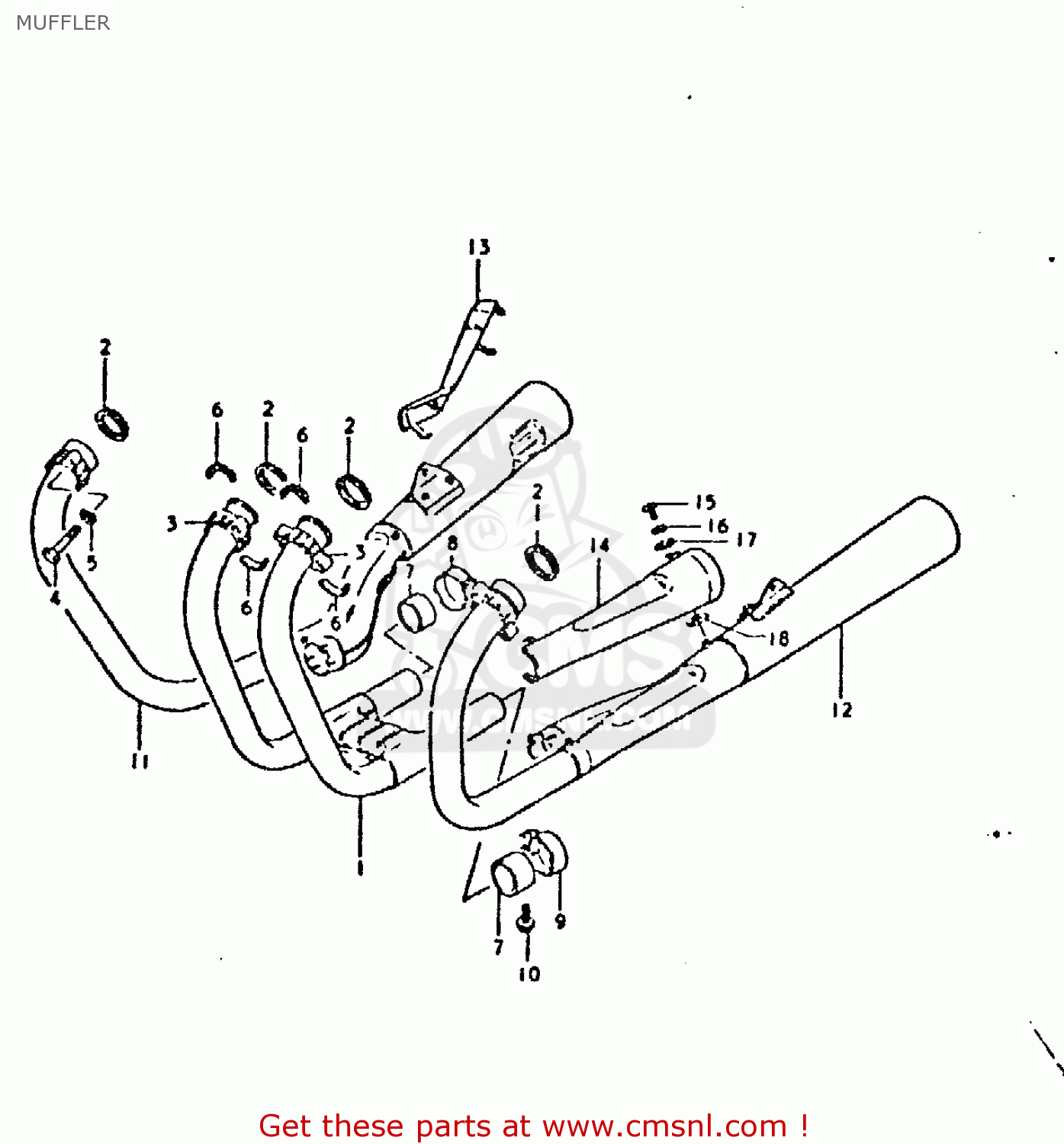 MUFFLER GSX750 1981 (X) (E01 E02 E06 E22 E24)