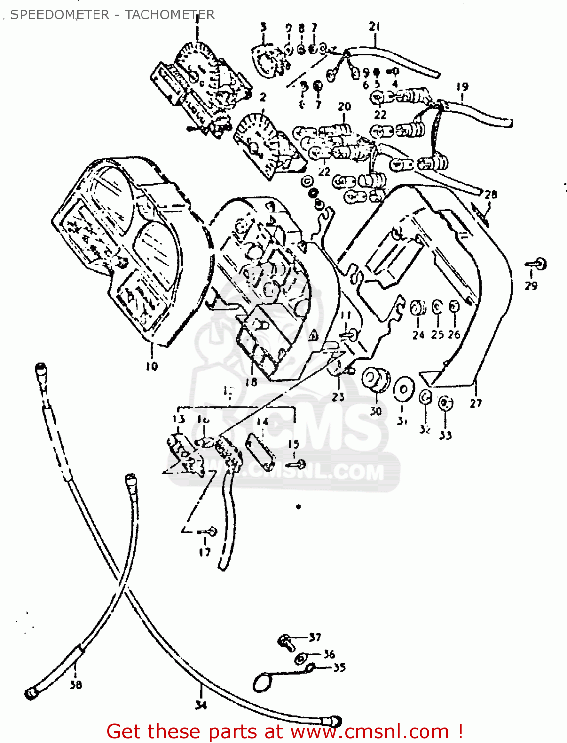 SPEEDOMETER - TACHOMETER GSX750 1981 (X) (E01 E02 E06 E22 E24)