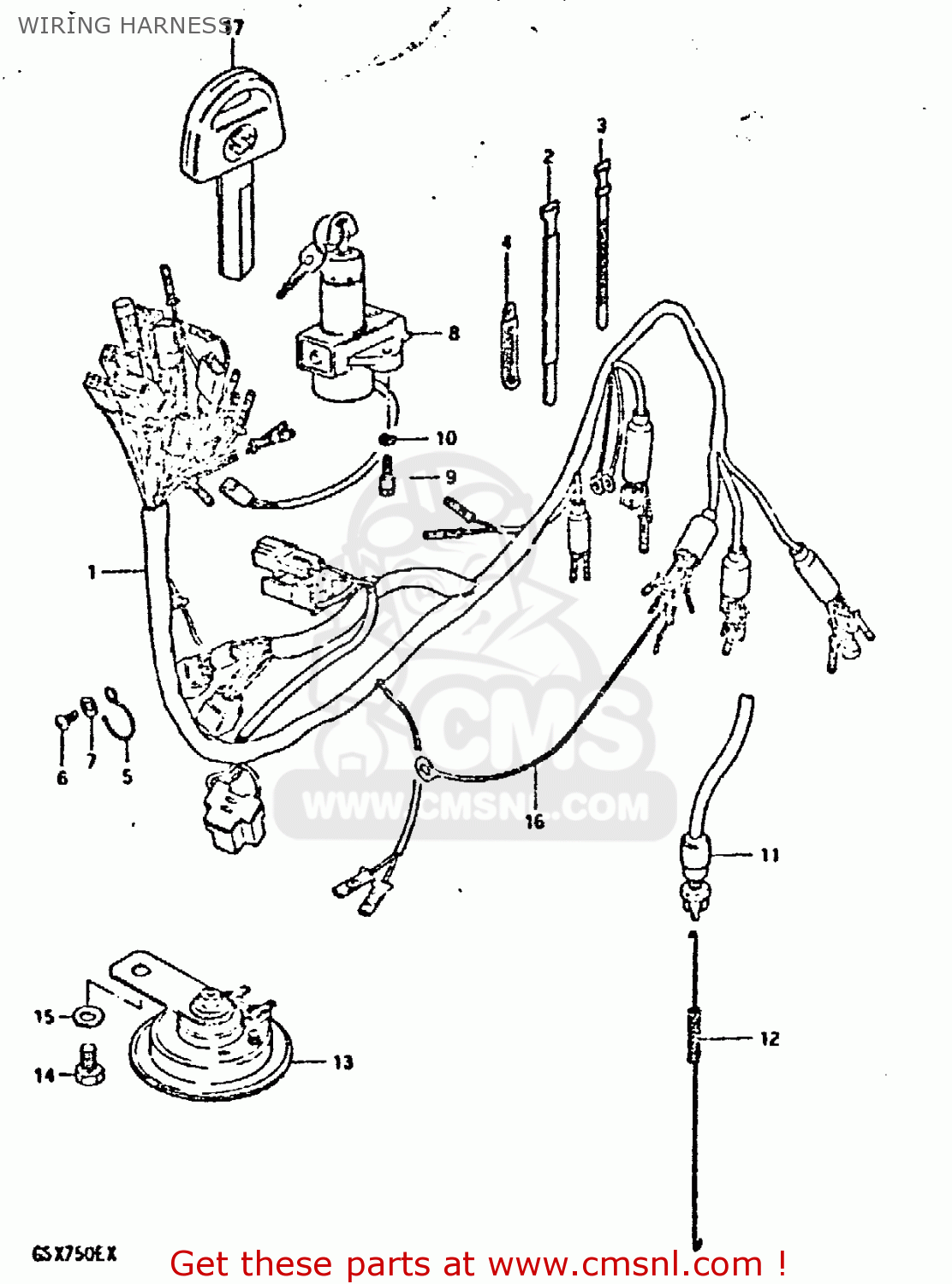 WIRING HARNESS GSX750 1981 (X) (E01 E02 E06 E22 E24)