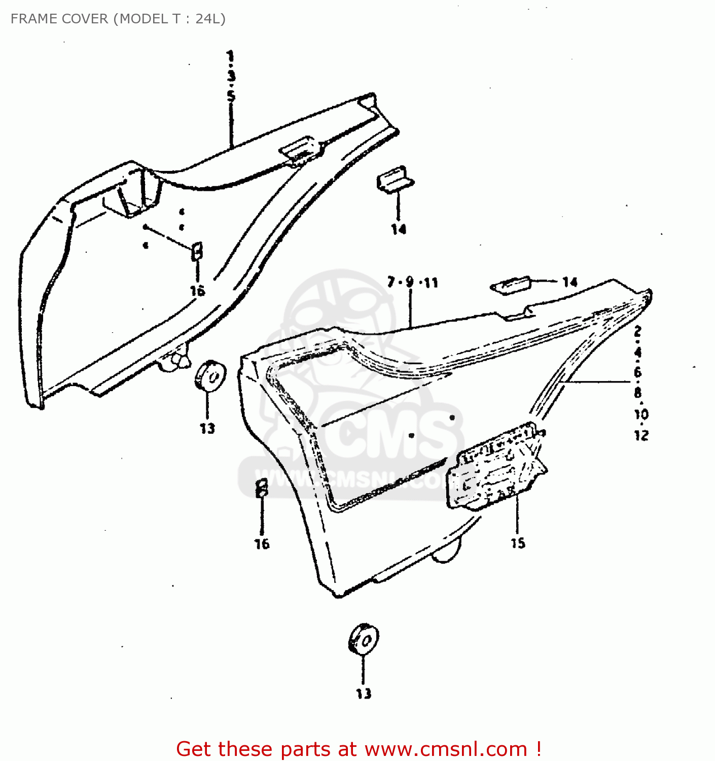 FRAME COVER (MODEL T : 24L) GSX750 1981 (X) (E01 E02 E06 E22 E24)