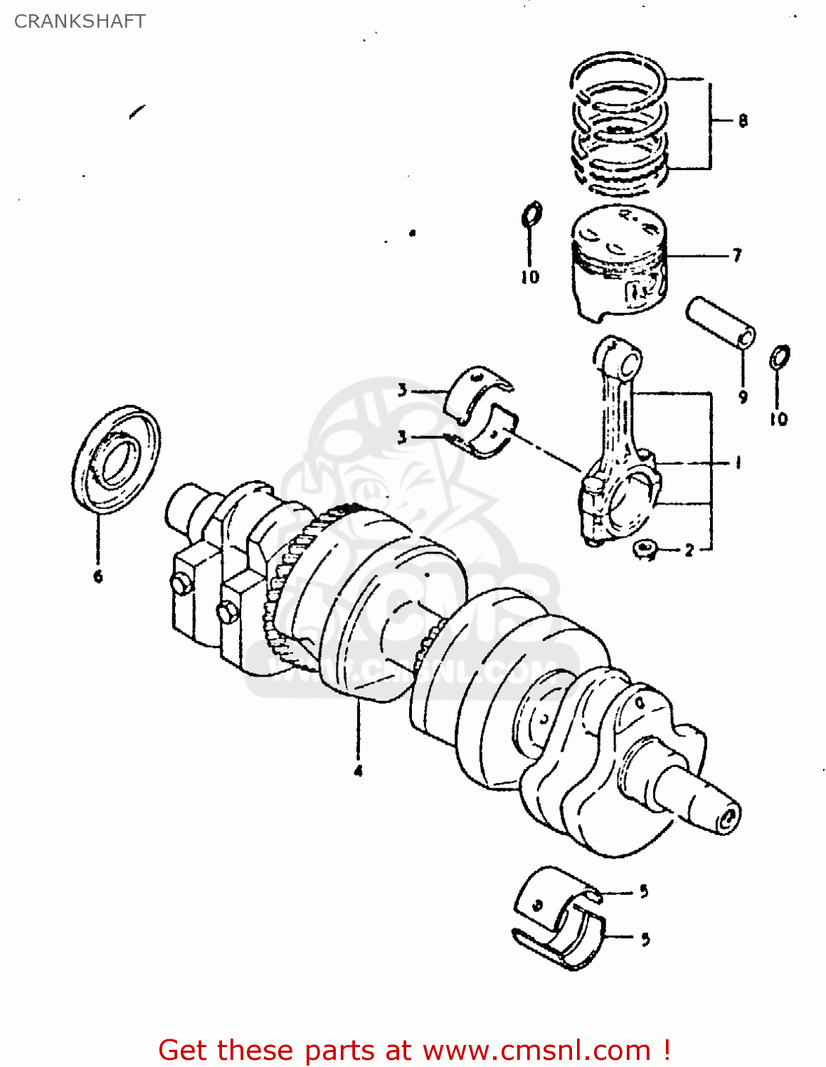 CRANKSHAFT GSX750 1981 (X) (E01 E02 E06 E22 E24)