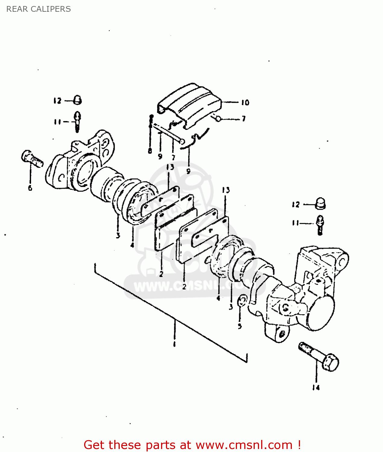 REAR CALIPERS GSX750 1981 (X) (E01 E02 E06 E22 E24)