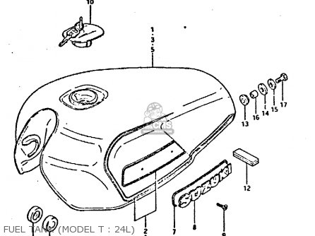 FUEL TANK (MODEL T : 24L) - GSX750 1981 (X) (E01 E02 E06 E22 E24)