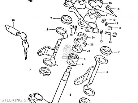 STEERING STEM - GSX750 1981 (X) (E01 E02 E06 E22 E24)