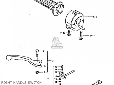 RIGHT HANDLE SWITCH - GSX750 1981 (X) (E01 E02 E06 E22 E24)