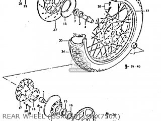 REAR WHEEL (GSX750T, GSX750X) - GSX750 1981 (X) (E01 E02 E06 E22 E24)