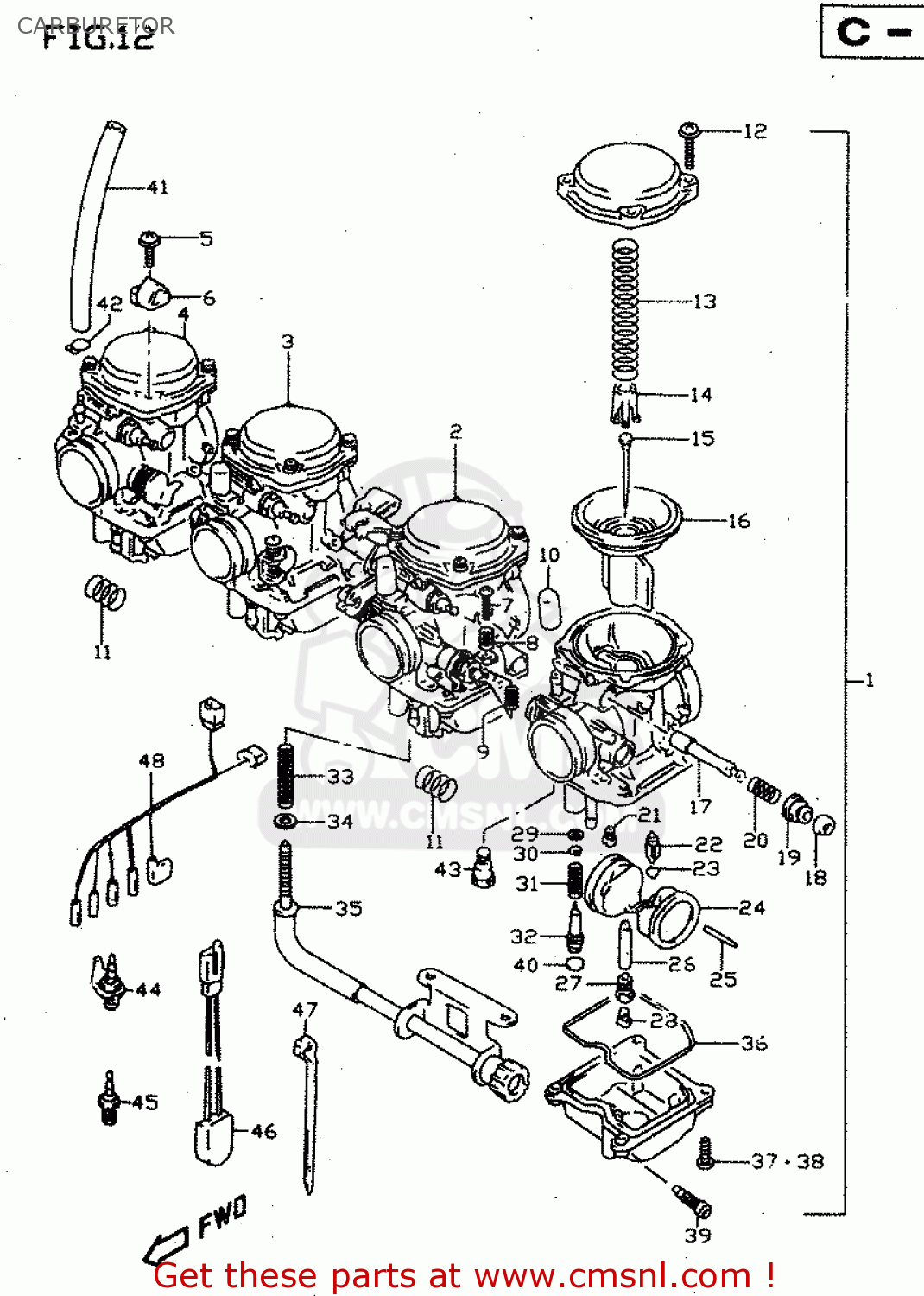 CARBURETOR GSX750 1998 (W) (E02 E04 E17 E18 E22 E25 E34)