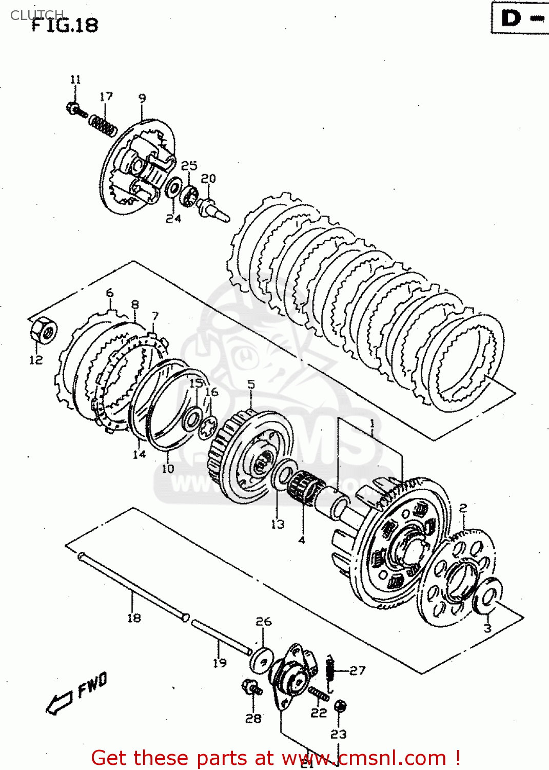 CLUTCH GSX750 1998 (W) (E02 E04 E17 E18 E22 E25 E34)