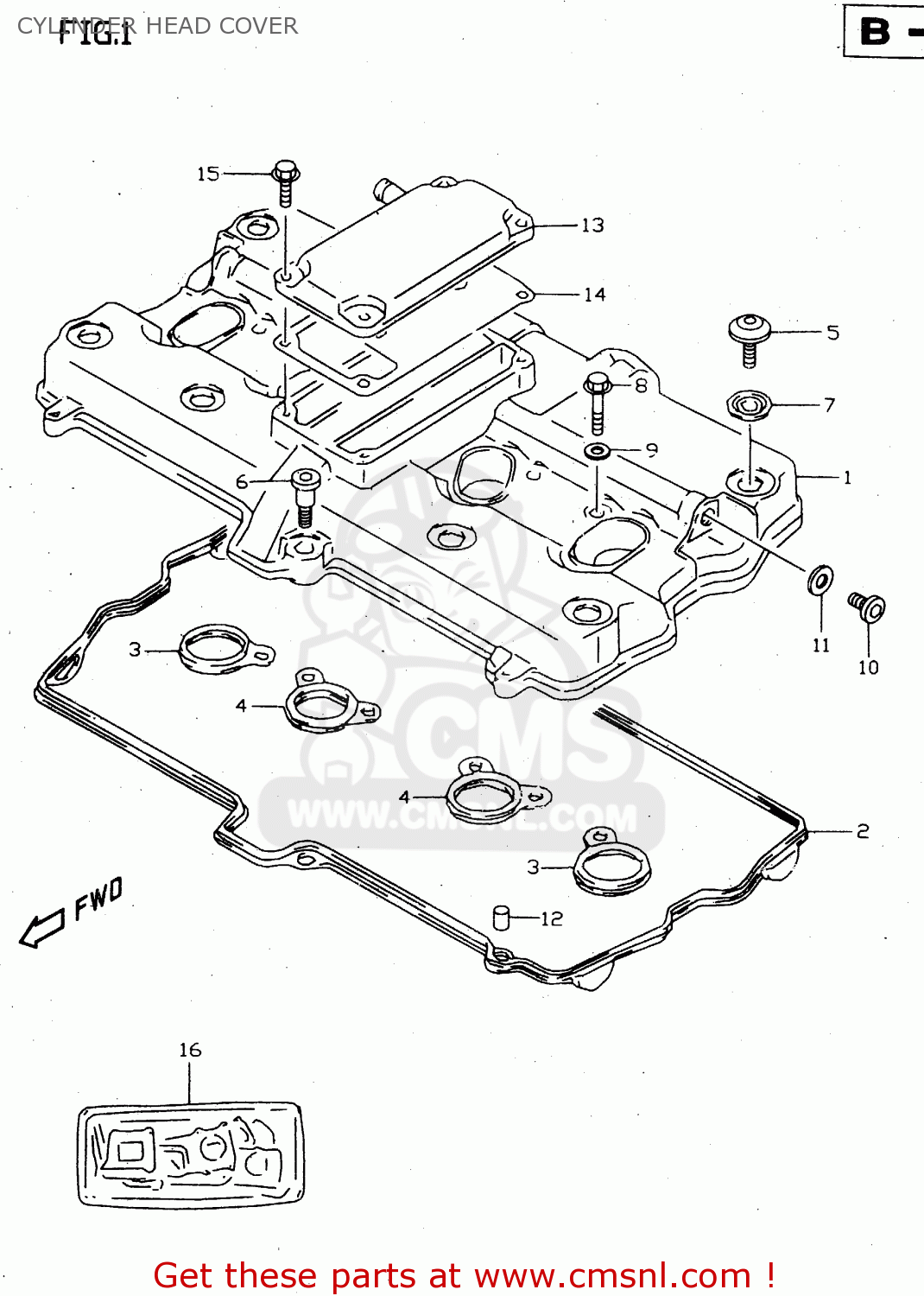 CYLINDER HEAD COVER GSX750 1998 (W) (E02 E04 E17 E18 E22 E25 E34)
