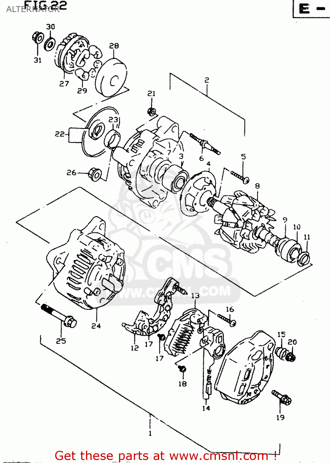 ALTERNATOR GSX750 1998 (W) (E02 E04 E17 E18 E22 E25 E34)