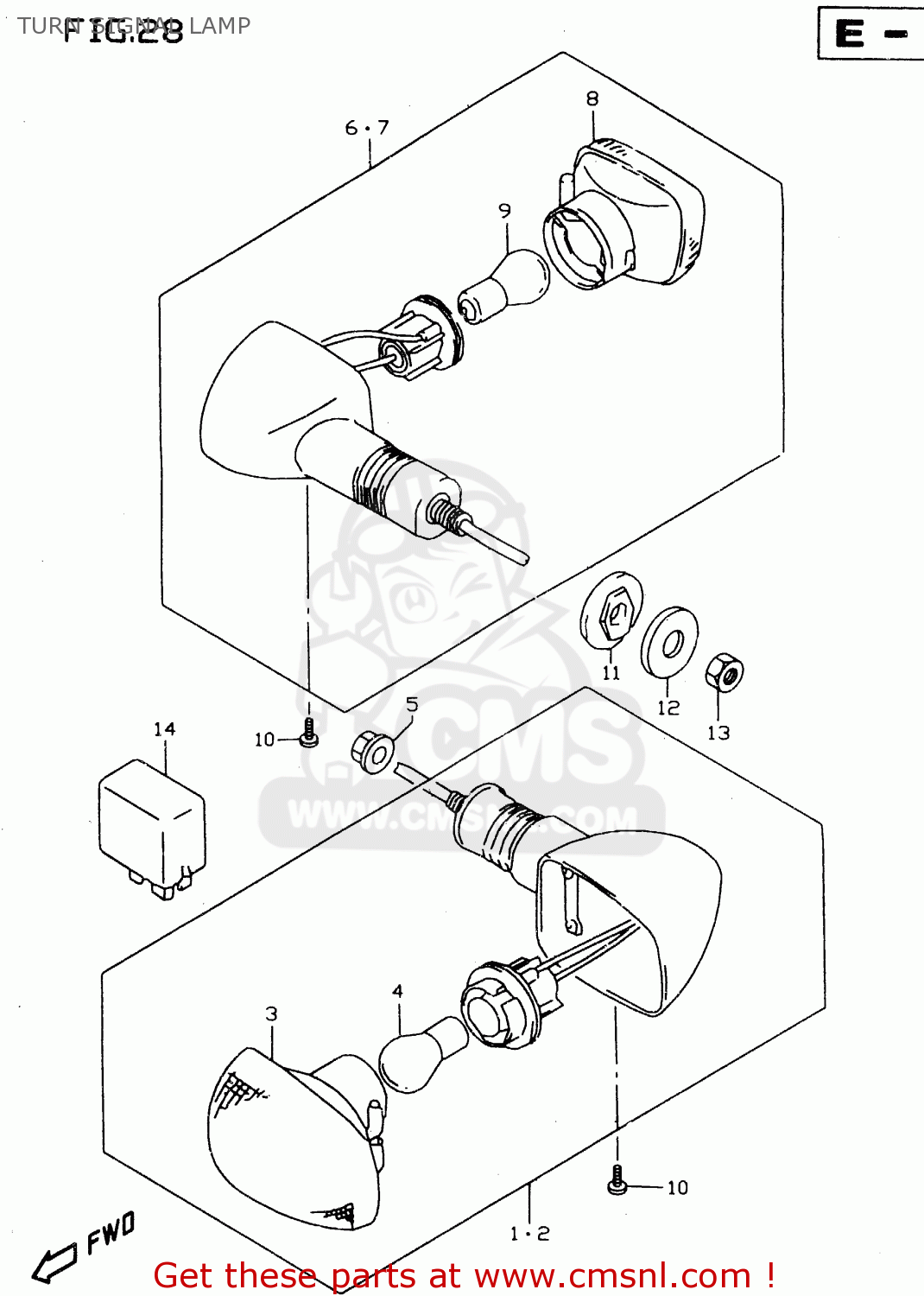 TURN SIGNAL LAMP GSX750 1998 (W) (E02 E04 E17 E18 E22 E25 E34)
