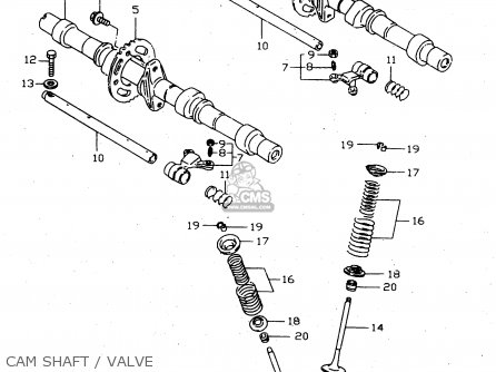 CAM SHAFT / VALVE - GSX750 1998 (W) (E02 E04 E17 E18 E22 E25 E34)