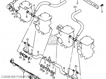 CARBURETOR FITTINGS - GSX750 1998 (W) (E02 E04 E17 E18 E22 E25 E34)