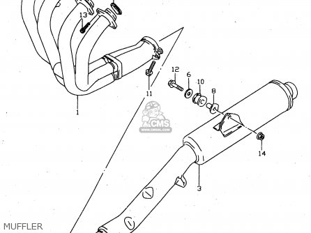 MUFFLER - GSX750 1998 (W) (E02 E04 E17 E18 E22 E25 E34)