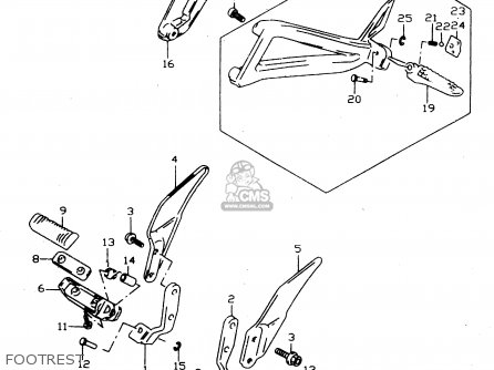 FOOTREST - GSX750 1998 (W) (E02 E04 E17 E18 E22 E25 E34)