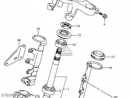 STEERING STEM - GSX750 1998 (W) (E02 E04 E17 E18 E22 E25 E34)