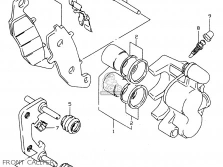 FRONT CALIPER - GSX750 1998 (W) (E02 E04 E17 E18 E22 E25 E34)