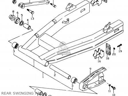 REAR SWINGING ARM - GSX750 1998 (W) (E02 E04 E17 E18 E22 E25 E34)