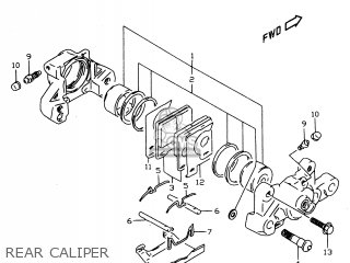REAR CALIPER - GSX750 1998 (W) (E02 E04 E17 E18 E22 E25 E34)