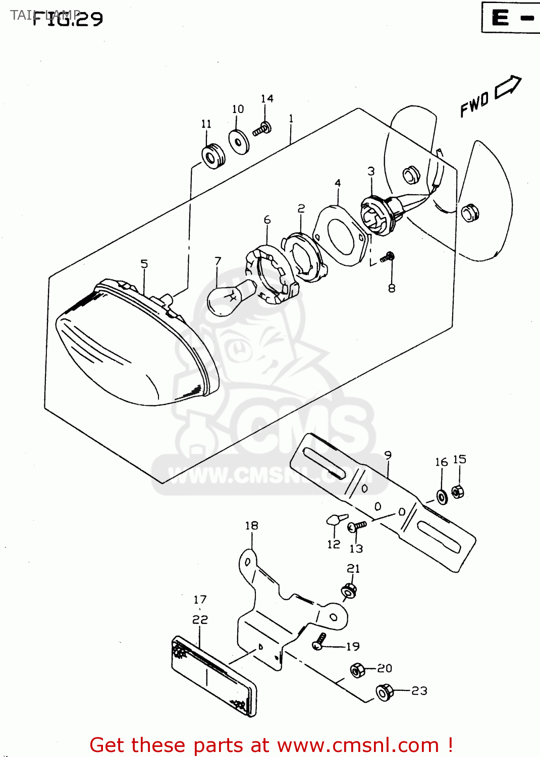 TAIL LAMP GSX750 1999 (X) (E02 E04 E17 E18 E22 E25 E34)