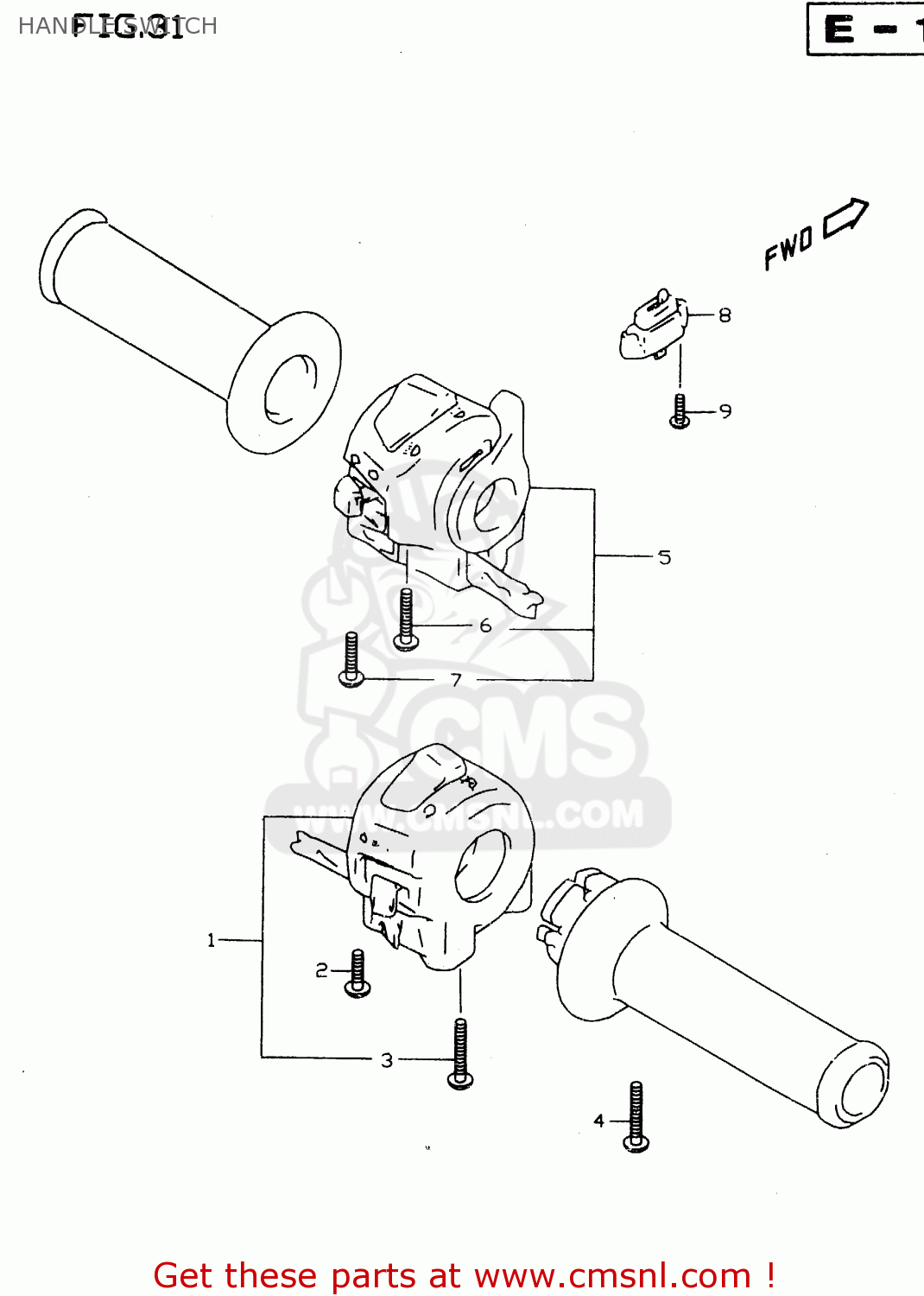 HANDLE SWITCH GSX750 1999 (X) (E02 E04 E17 E18 E22 E25 E34)