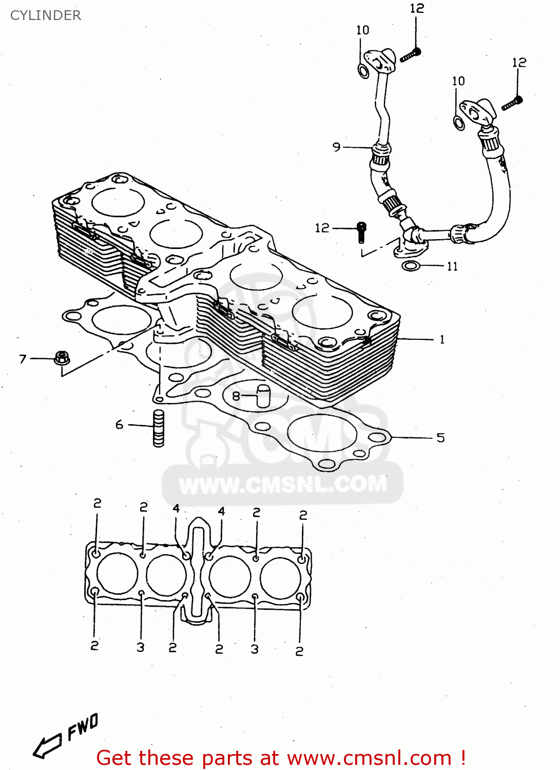 CYLINDER GSX750 1999 (X) (E02 E04 E17 E18 E22 E25 E34)
